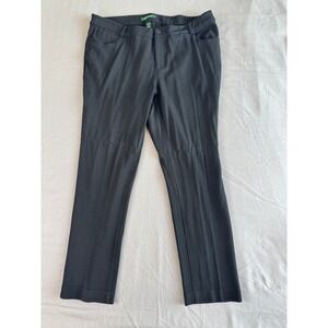 Lauren Woman's Pants Size 16W Black High Rise Straight Leg‎ Ponte Knit Career